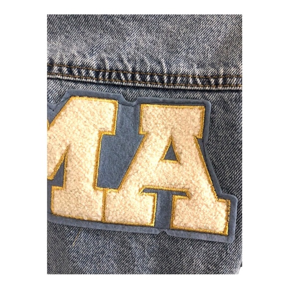 Blue jeans‎ Maternity ‘Mama’ embroidered classic jeans jacket size medium new - Picture 11 of 14